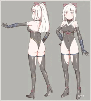立ち絵風ぴっちり退魔士ちゃん+差分