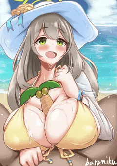 水着ノノミ☆とヤシの木