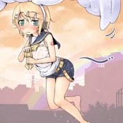 大空を羽ばたくびしょ濡れリンちゃん