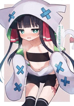のあちゃんが胸部を見せてくれるイラスト