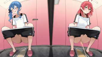 放尿音を聞かれたくないす〇ちゃんと気にしないみ〇ち
