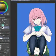 塗り途中のモモ姫