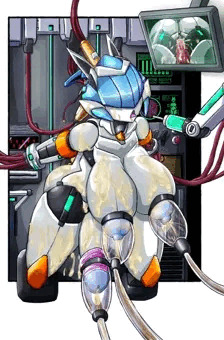 ふたなり爆乳メカクレロボ娘の搾乳