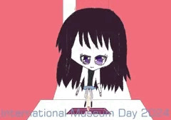 展示施設付近で小便する少女