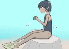 水中座り横向き