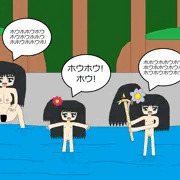 母娘と小川