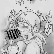 コブタちゃんに授乳しながらフェラ