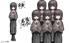 インドア少女の立ち絵素材
