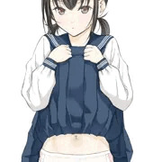 セーラー服ｘへそｘたくし上げ　パンツ差分
