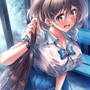 一緒に雨宿りしにきた田尻未来ちゃん