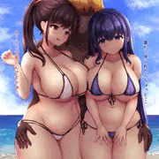 【skeb】巨乳マイクロビキニJK2人とチャラ男