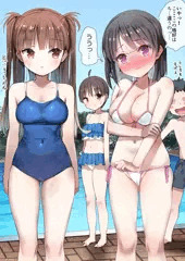水着を頑張りすぎちゃったクラスでは普段地味な女の子。