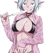 アイスと水着と三白眼娘