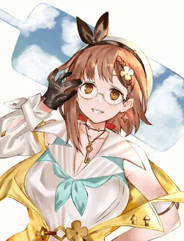 ライザが眼鏡かけてみた。