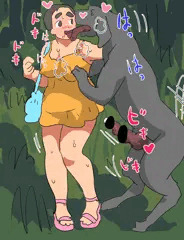夏の草むらの中のつがい