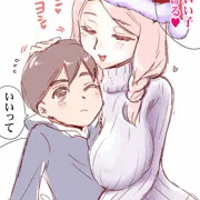 お姉さんにナデナデされちゃった