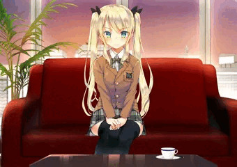 これからお尻をもにゅもにゅされちゃう金髪ツインテール娘
