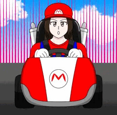 マリオコスでカートに乗って走る不知火舞