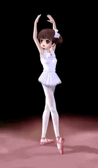 サイドテイルのバレエ少女