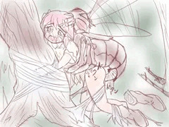 エルフ冒険者VSおおきな蟲さん