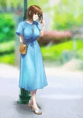 水色のワンピースの少女💗