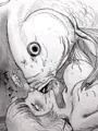 魚といちゃつく絵 