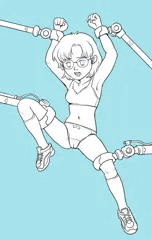 線画：亜美ちゃん 拘束　1