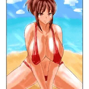 ビーチの美女纏ちゃん