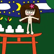 鳥居の夜で