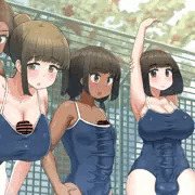 ふたなり娘だけが通う学校の水泳授業風景…