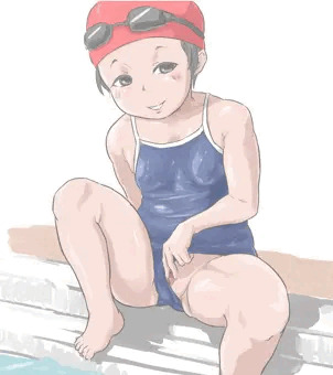 プールサイドで見せつけてくるロリ