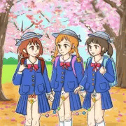 春の入学式：登校風景