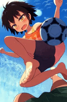 浜辺でサッカー勝負！！（脱衣ルール）