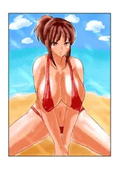ビーチの美女纏ちゃん