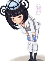 道着で準備体操するムクちゃん