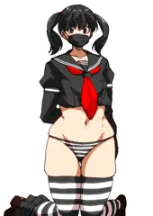 下だけ脱いだセーラー