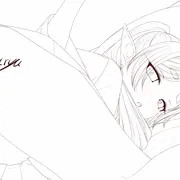 巫女服フリーレンを後ろから餅つき　線画