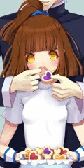 クッキーをたべさせてあげているところ
