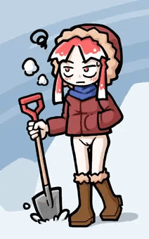 露出雪かき