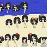 野生の海のヌーディストビーチ