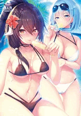 アズレンの水着女子たちが酔ってる所を容赦なくアレする本サンプル