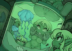 水槽は全部生け簀(いけす)だと思ってる緑の生き物たち