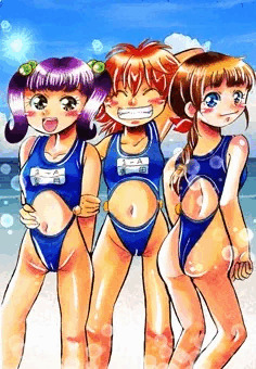 真夏の中学生女子