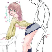 教室で