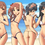 とある四人の極小水着（マイクロビキニ）