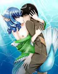 わかさぎ姫と湖の中でキスして空気をもらいながらSEX