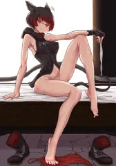 猫耳素足