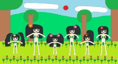 葉っぱとお花畑