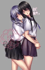 黒髪ロング×ツインテ
