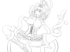 お題：ゼノブレイド2のメイが触手に犯され、中出し絶頂